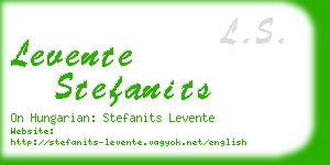 levente stefanits business card